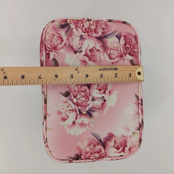CONAIR SOPHIA JOY PINK FLORAL PRINT TRAIN CASE, MAKEUP BAG TRAVEL BAG FOR COSMET - Picture 12 of 16